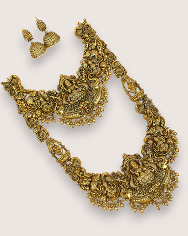 Exclusive Gold Finish Temple Combo Jewelry Set JH6256
