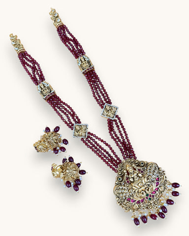 Beautiful Gold Finish Lakshmi Design Haram Set JH4185