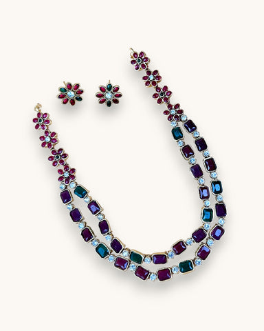 Beautiful Gold Plated Kemp Stones Designer Haram Set JH5901