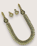Beautiful Gold Plated Kemp Stones Temple Haram Set JH5800