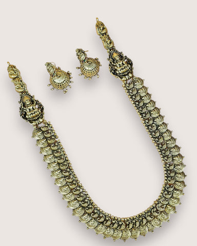 Beautiful Gold Plated Kemp Stones Temple Haram Set JH5800