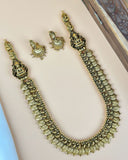 Beautiful Gold Plated Kemp Stones Temple Haram Set JH5800