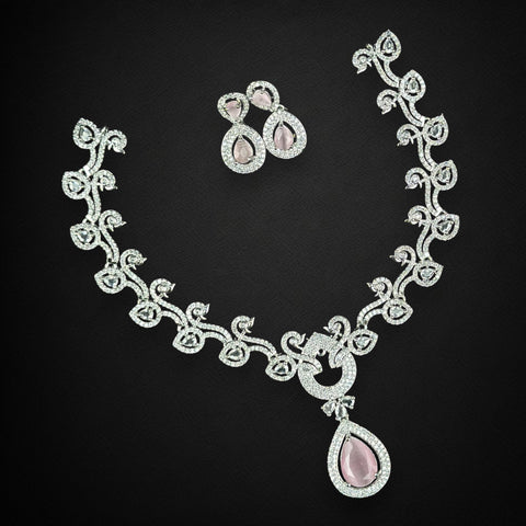 Sparkling AD Stone Premium Quality Necklace JH7008