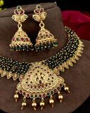 Unique Gold Plated Kemp Stone Necklace JH3560