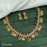 Rhodium Plated Gold Toned American Diamond Stone Studded Necklace JH1561