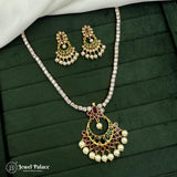 Beautiful Rhodium Plated Alloy AD Stone Premium Necklace JH4787