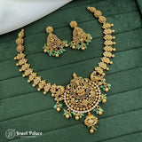Elegant Gold Plated Premium Necklace with Intricate Antique Design