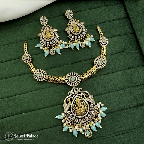 Awesome High Quality Brass AD Stone Premium Necklace JH6830