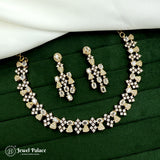 Premium Brass AD Stone Pearls Necklace Set JH7034