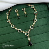 Premium Brass AD Stone Pearls Necklace Set JH7036