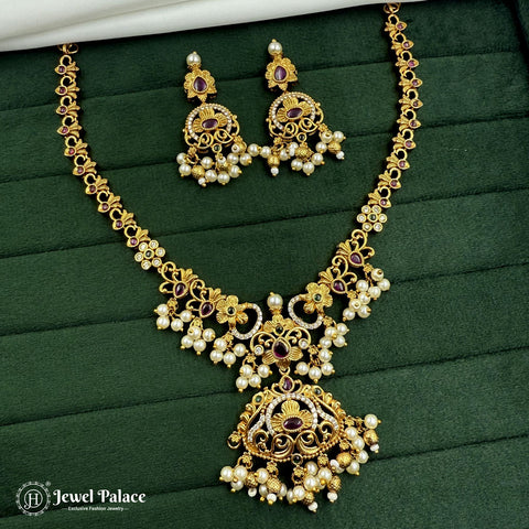 Elegant Gold Plated AD Stone Premium Quality Necklace JH4190