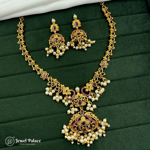 Elegant Gold Plated AD Stone Premium Quality Necklace JH4190