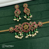 Premium Quality AD Stone Studded Designer Short Necklace set JH2612
