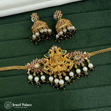 Beautiful High Quality Gold Plated Brass Temple Necklace Set JH5611