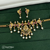 Beautiful High Quality Gold Plated Brass Temple Necklace Set JH5612