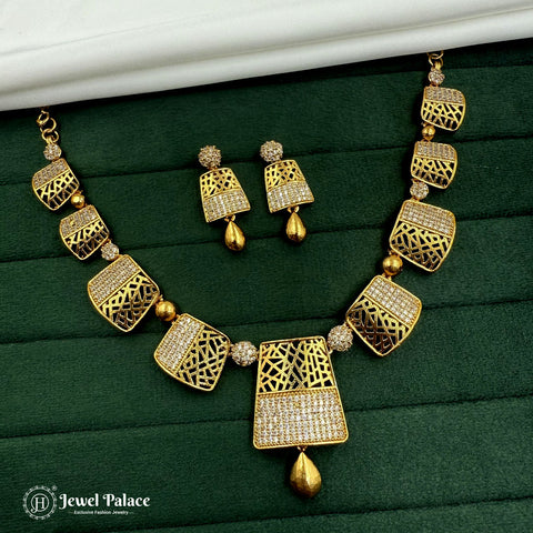 Beautiful High Quality Gold Plated Brass Temple Necklace JH5896