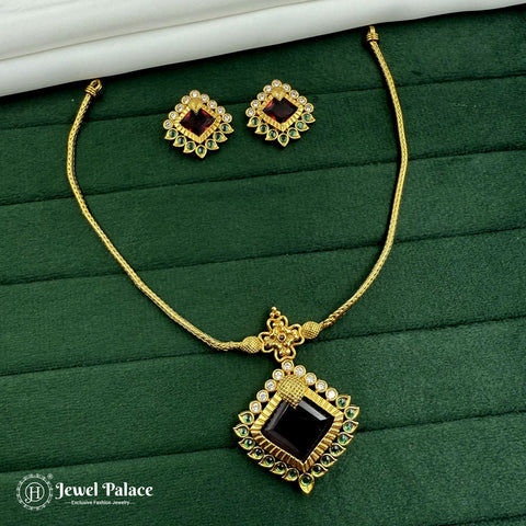 Elegant AD Stone Brass Premium Necklace