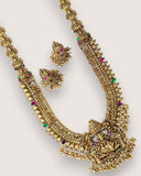 Beautiful Gold Finish Kemp Stone Temple Haram Set JH5852