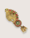 Exclusive Gold Plated Kemps Stone Pearls Traditional Jadai Billai JH5781