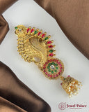 Exclusive Gold Plated Kemps Stone Pearls Traditional Jadai Billai JH5781