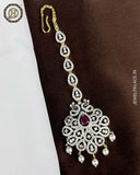 AD Stone Embellished Floral Design Maang Tika JH01