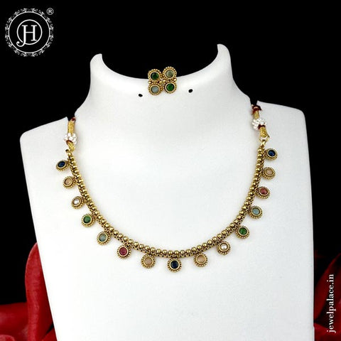 Beautiful Gold Plated With Kemp Stone Necklace JH1341
