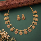 Traditional Matte Gold Plated Designer Necklace Set JH1358