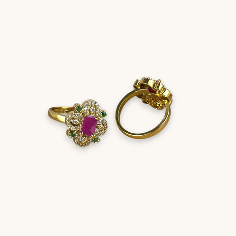 Gorgeous And Beautiful Antique Gold Finish Adjustable Finger Ring JH1442
