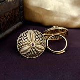 Gorgeous And Beautiful Antique Gold Finish Adjustable Finger Ring JH1443