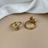Gorgeous And Beautiful Antique Gold Finish Adjustable Finger Ring JH1443
