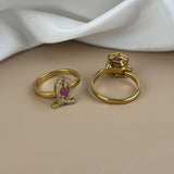 Gorgeous And Beautiful Antique Gold Finish Adjustable Finger Ring JH1444