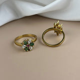 Gorgeous And Beautiful Antique Gold Finish Adjustable Finger Ring JH1445