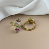 Gorgeous And Beautiful Antique Gold Finish Adjustable Finger Ring JH1446