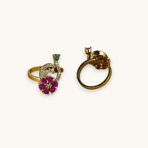 Gorgeous And Beautiful Antique Gold Finish Adjustable Finger Ring JH1451