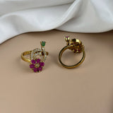 Gorgeous And Beautiful Antique Gold Finish Adjustable Finger Ring JH1451