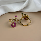 Gorgeous And Beautiful Antique Gold Finish Adjustable Finger Ring JH1451