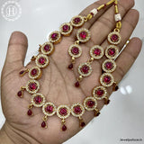 Trending Gold Plated Antique Necklace With Matching Earrings JH1540