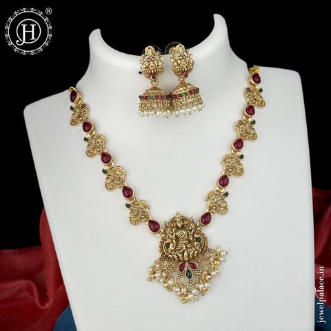 Elegant Gold Plated Designer Necklace With Earrings JH1678