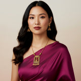 Elegant Gold Plated Laxmi Design Necklace With Earrings JH1744