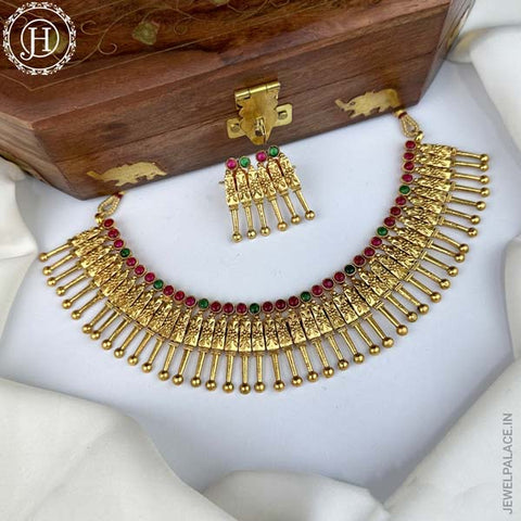 Beautiful Latest Gold Plated Necklace Set JH1840