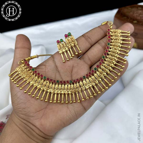 Beautiful Latest Gold Plated Necklace Set JH1840