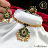 Exclusive Gold Finish Chain Design Necklace With Earrings JH1881