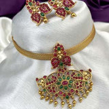Beautiful Gold Plated Kemp Stone Necklace Earrings JH2155