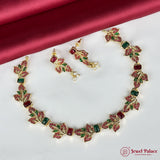 Elegant Gold Plated Kemp Stone Antique Necklace JH2317