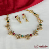 Elegant Gold Plated Kemp Stone Antique Necklace JH2317