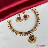 Elegant Gold Plated Designer Necklace With Earrings JH2369