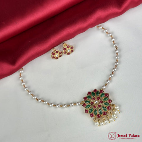 Latest Gold Plated Antique Necklace With Earrings JH2378