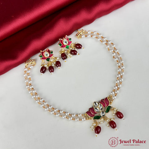 Latest Gold Plated Antique Necklace With Earrings JH2381