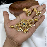 Elegant Gold Plated Premium Quality AD Stone Necklace With Matching Earrings JH2555