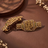 Beautiful Gold Plated Kemp Stone Premium Quality Hair Clip JH2569